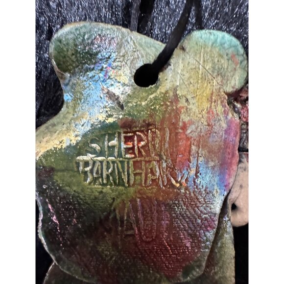 Sherri Barnhart Handmade Ceramic Angel Ornament With Intricate Textured Design - Picture 5 of 7